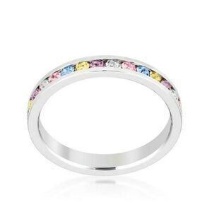 Eternity Ring Sparkly Swarovski Multi Color Crystals Stackable New